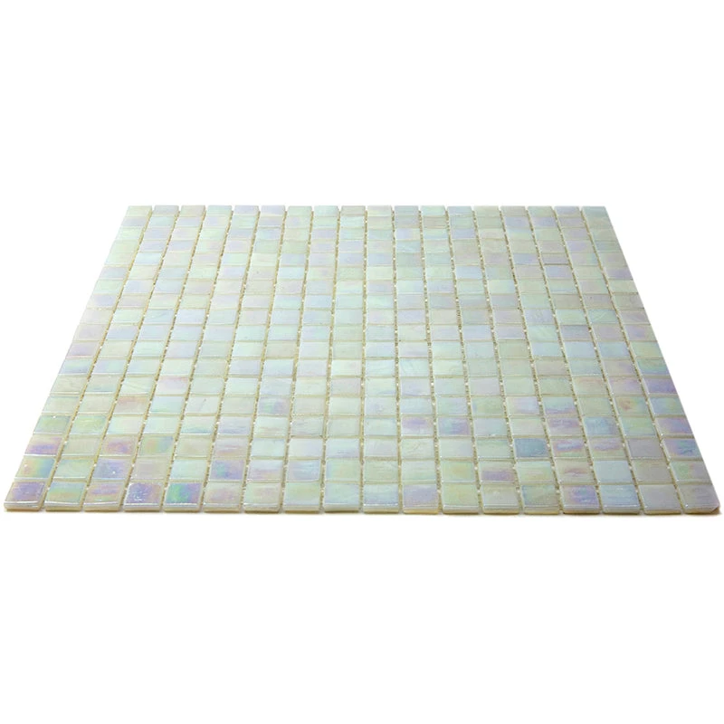 Pearlescent White Squares Glass Pool Tile - Image 9