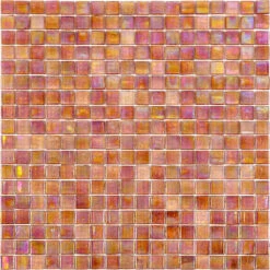 Pearly Peach Squares Glass Pool Tile
