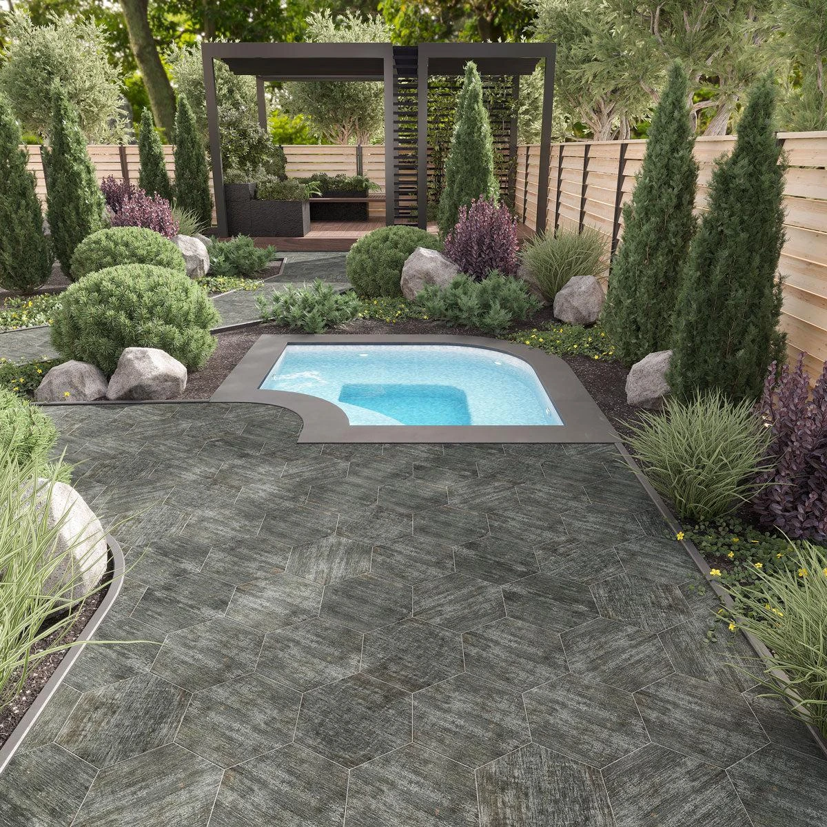 Retro Cendra Hex Porcelain Tile - Image 6