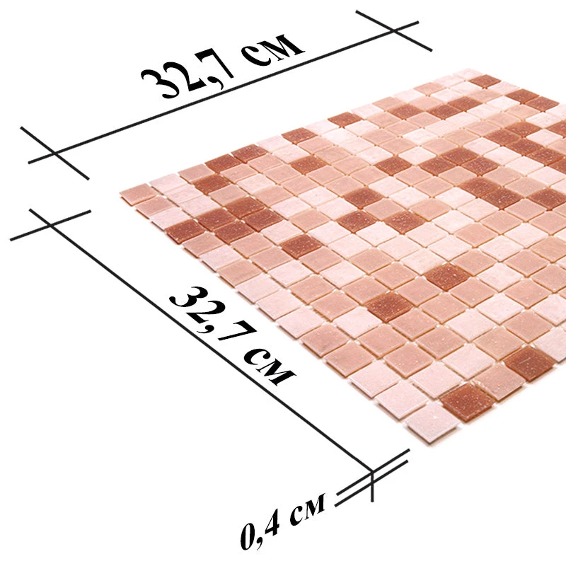 Soft Rose Mixed Squares Glass Tile - Image 8