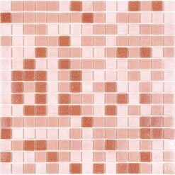 Soft Rose Mixed Squares Glass Tile