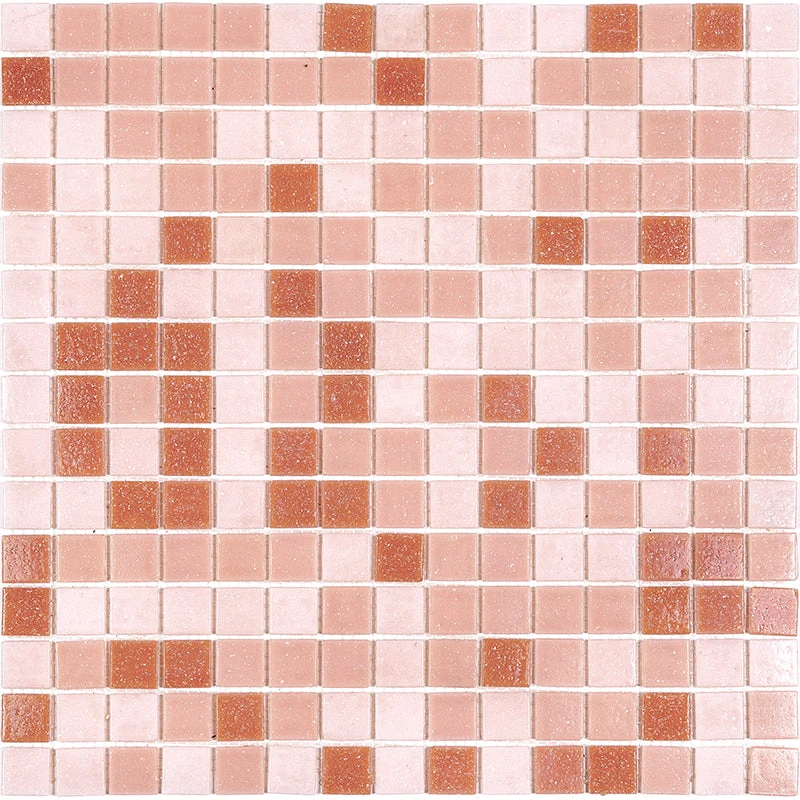 Soft Rose Mixed Squares Glass Tile