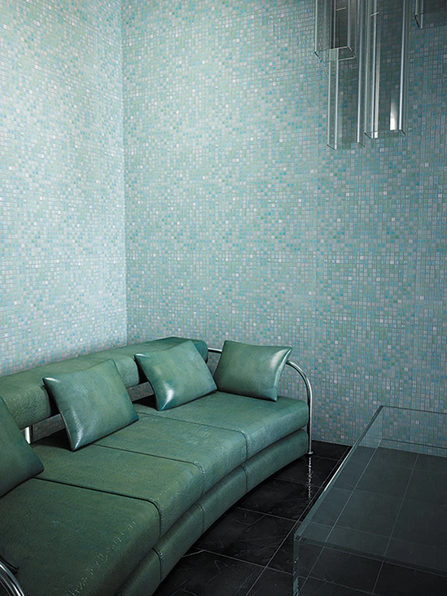 Sparkling Pool Blue Mixed Squares Glass Tile - Image 3