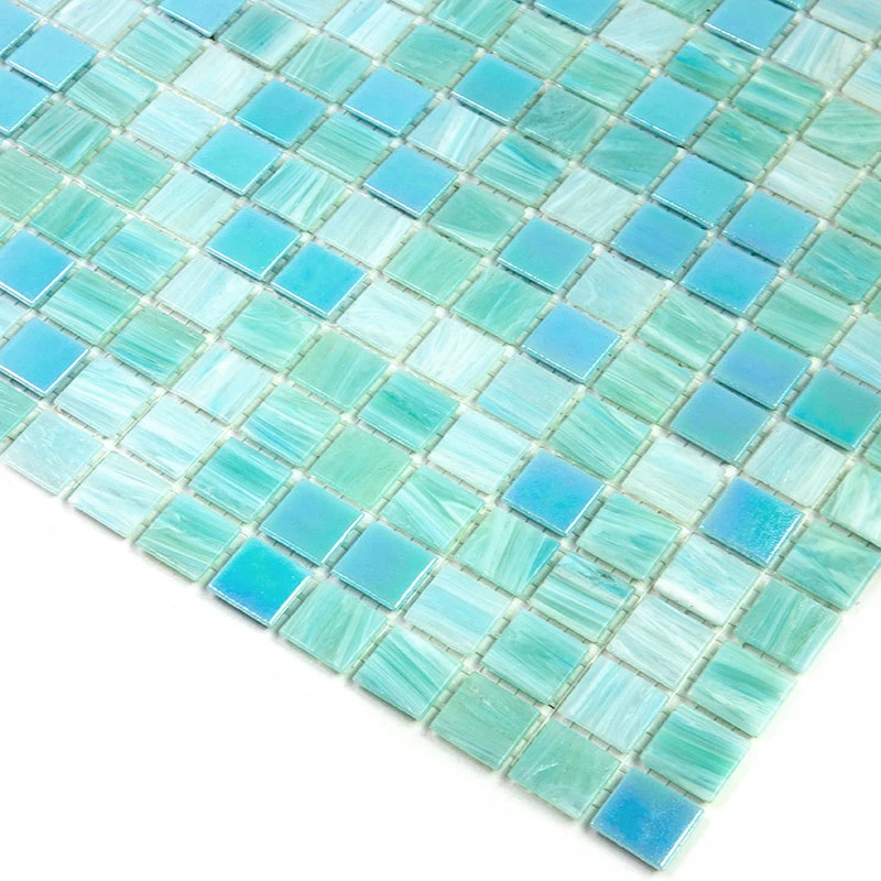 Sparkling Pool Blue Mixed Squares Glass Tile - Image 5