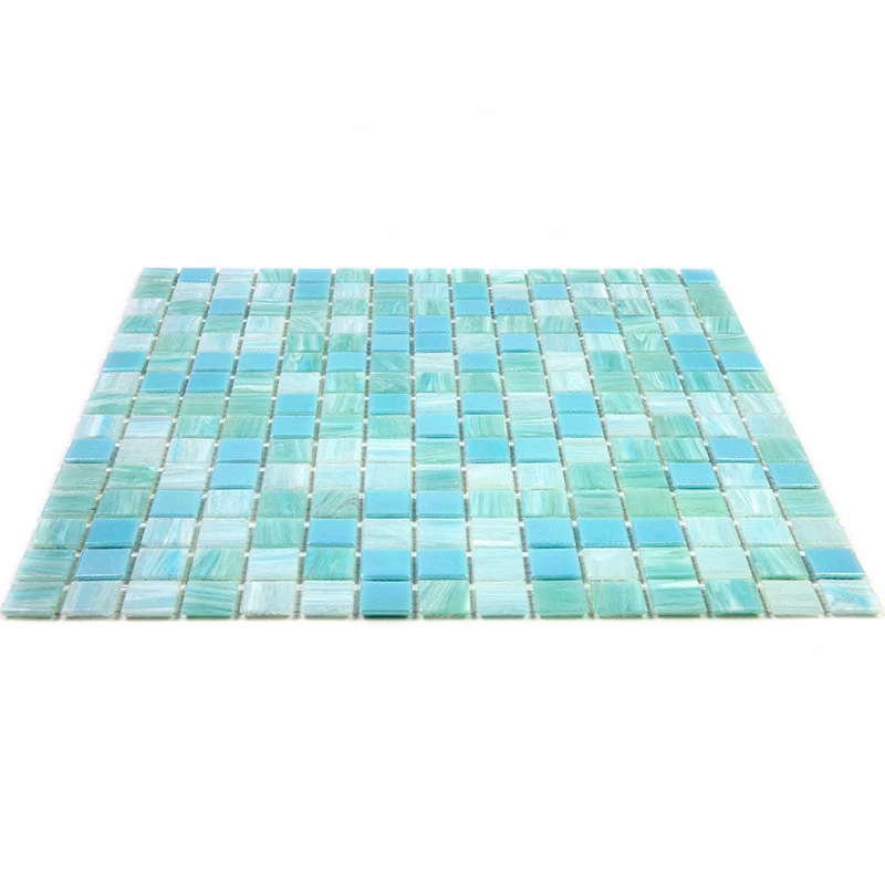Sparkling Pool Blue Mixed Squares Glass Tile - Image 9