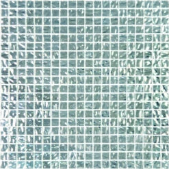 0.6" Wavy Silver Squares Glass Tile