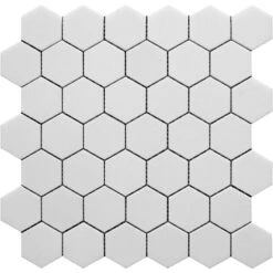 2" Thassos Marble Hexagon Tile Honed