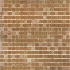 Caramel Brown Squares Glass Tile