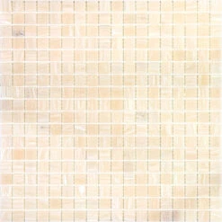 Alabaster Cream White Squares Glass Tile