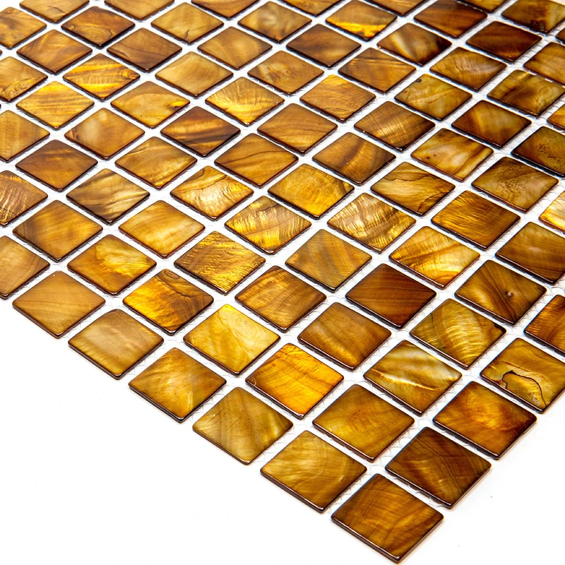 Gold Mother Of Pearl 1" Square Mosaic Tile - Image 3