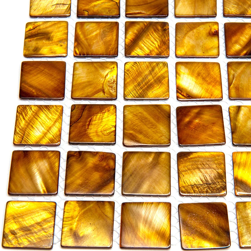 Gold Mother Of Pearl 1" Square Mosaic Tile - Image 4