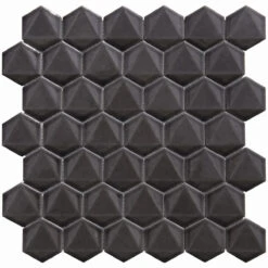 2 Inch 3D Charcoal Gray Honeycomb Hex