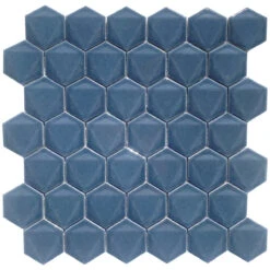 2 Inch 3D Blue Honeycomb Hex