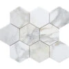 Calacatta Marble Hexagon Tile Mosaic Honed
