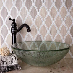 Wooden Grey Fan Marble Mosaic Tile