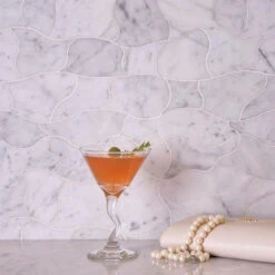 Timeless Carrara Marble Waterjet Tile