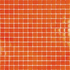 Tiger Orange Squares Glass Pool Tile