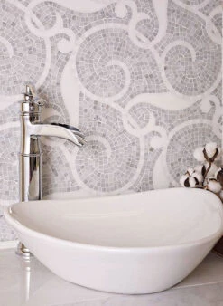 Villa Bianco Carrara & Thassos Micro Mosaic Tile