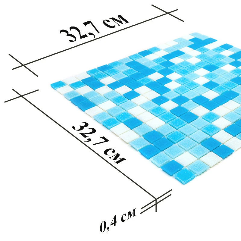 Water Droplets Blue & White Mixed Glass Tile - Image 7