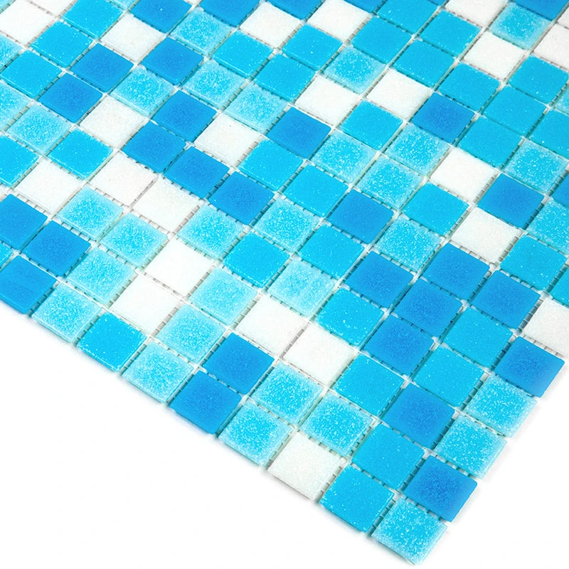 Water Droplets Blue & White Mixed Glass Tile - Image 2