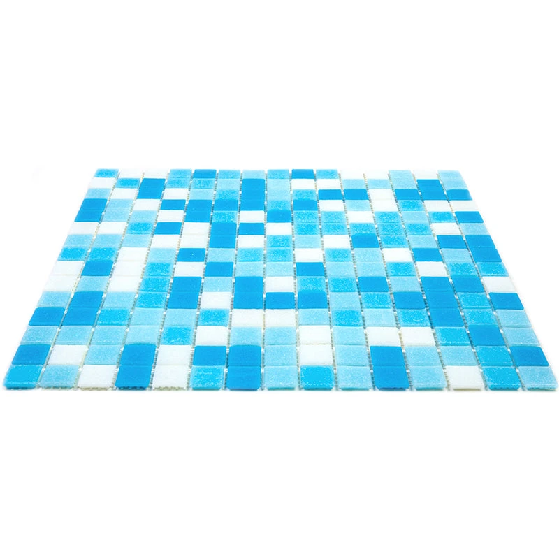 Water Droplets Blue & White Mixed Glass Tile - Image 8