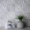 White Striped Diamonds Marble Mosaic Tile