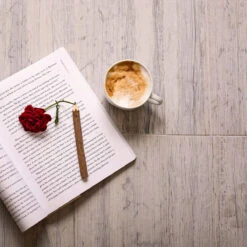 Wooden Beige Waves Etched Subway Marble Tile