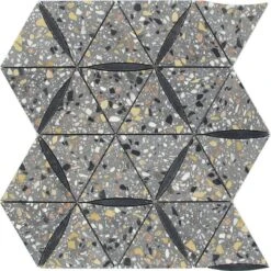 Black And Gray Terrazzo Geometric Mosaic Tile