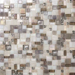 Beige Mini Versailles Glass Mosaic Tile