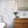 Bianco Carrara 3X6 Beveled Marble Tile
