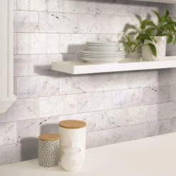 Bianco Carrara 3X6 Polished Marble Tile