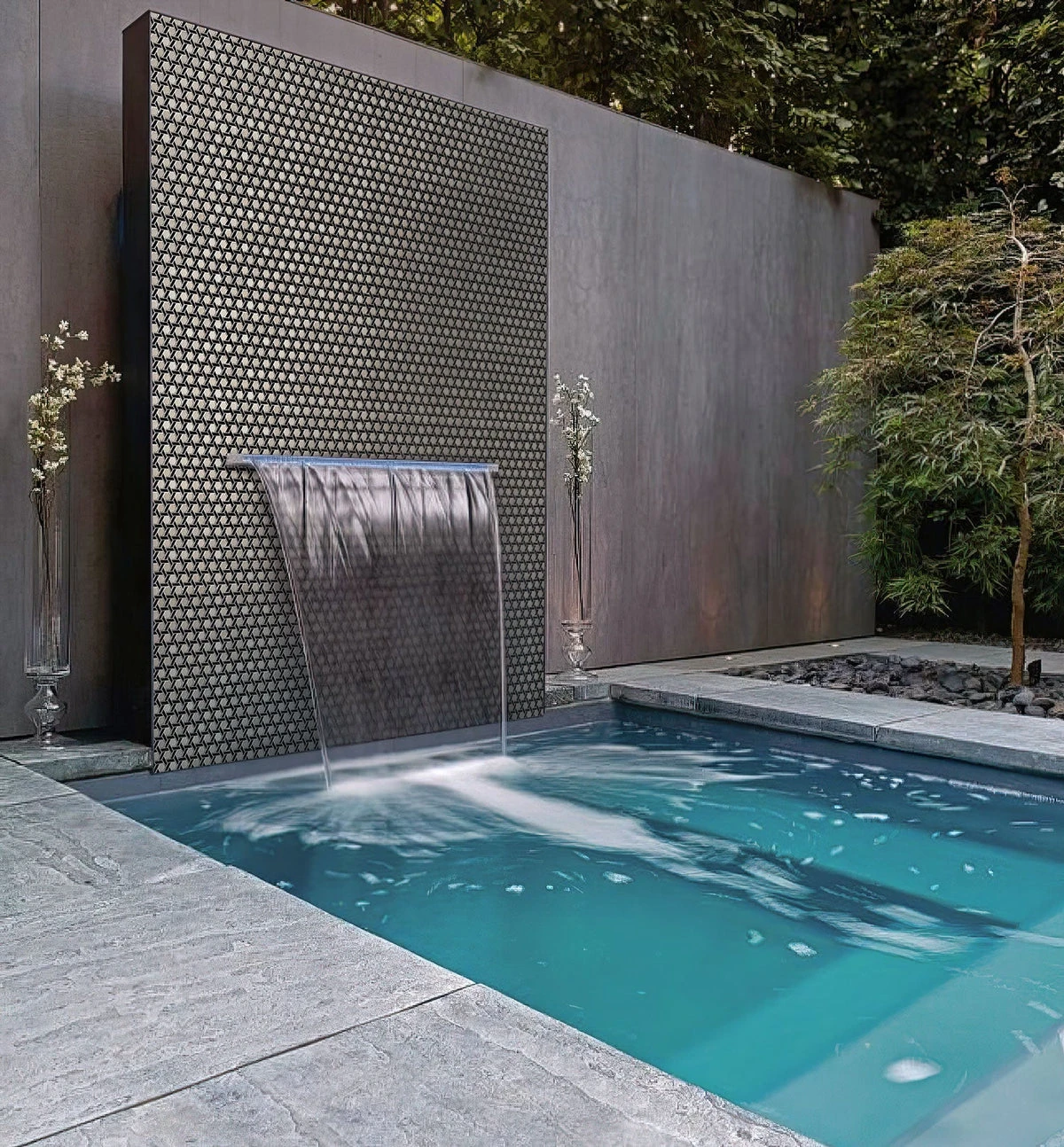 Black And White Weaved Hexagon Glass Mosaic Tile - Image 4