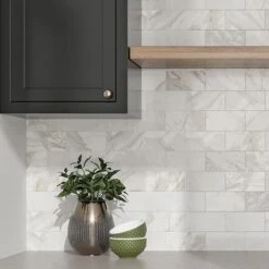 Calacatta Gold 3X6 Honed Marble Tile