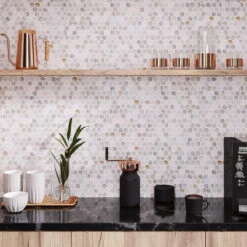 Calacatta Gold Penny Tile Honed