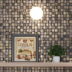 Charcoal Foil And Frosted Square Mosaic Tile