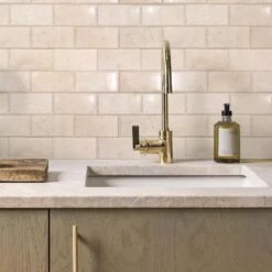 Crema Marfil 3X6 Beveled Marble Tile