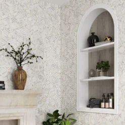 Diamond & Hex Calacatta Gold Marble Mosaic Tile