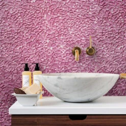 Diamond Mauve Rose Glass Pebble Mosaic Tile