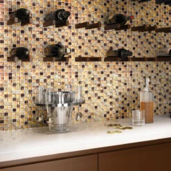 Eclectic Gold Micro Square Mosaic Tile