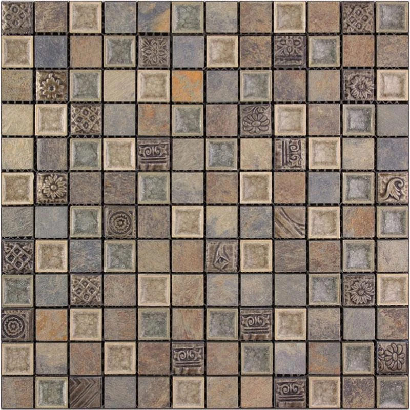 Eclectic Slate Square Mosaic Tile