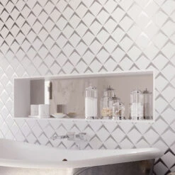 White Frost Diamond Glass Mosaic Tile