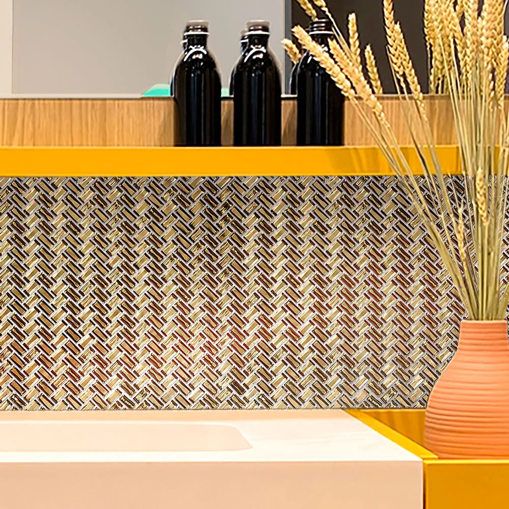 Gold Herringbone Mosaic Tile - Image 11