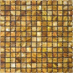 Gold Mother Of Pearl 1" Square Mosaic Tile