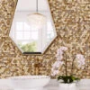 Golden Honey Hexagon Glass Mosaic Tile