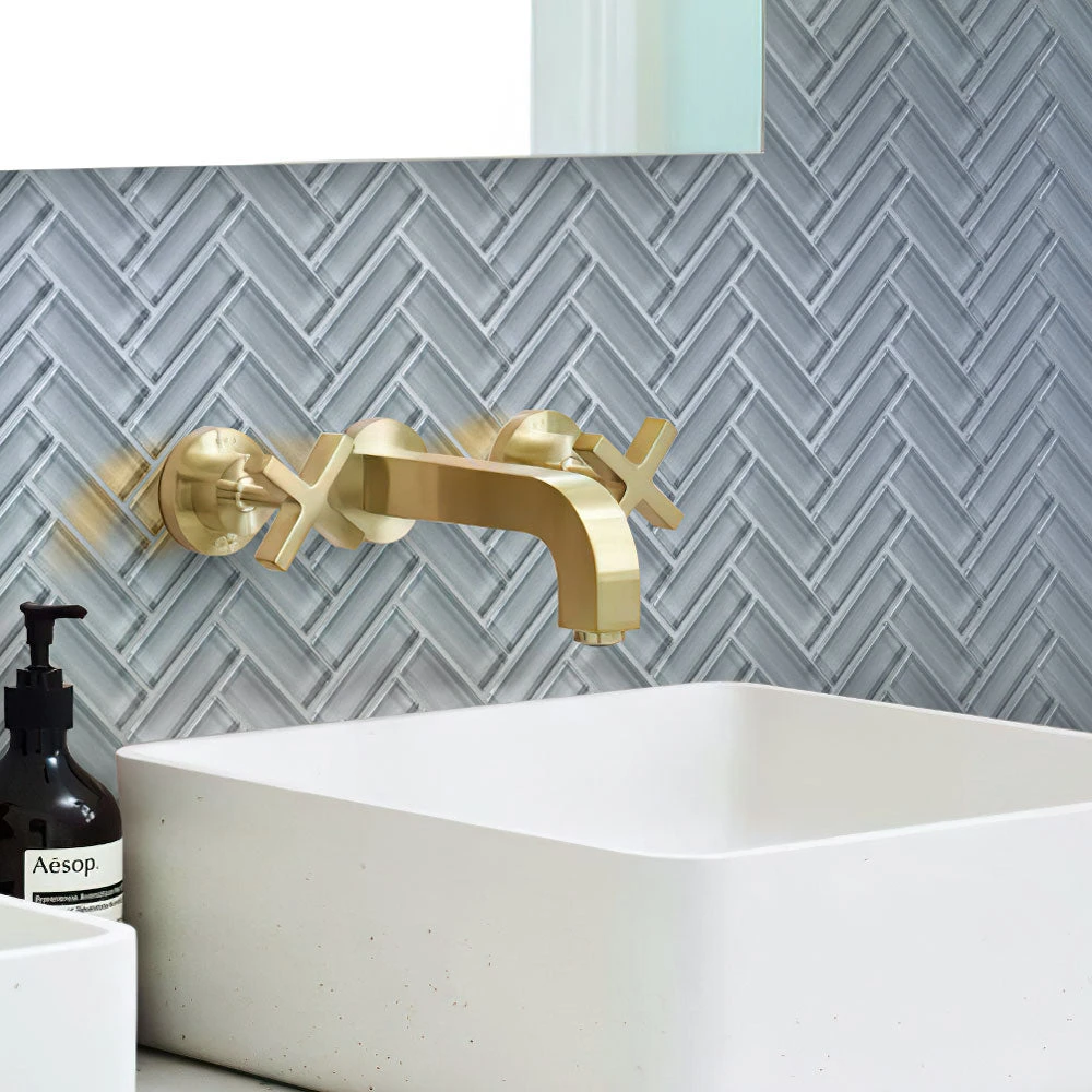 Gray Herringbone Glass Tile - Image 8