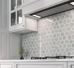 Selo Hexagon Carrara & Thassos Marble Mosaic Tile