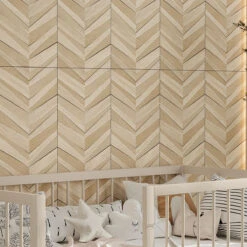 Japandi Textured Chevron Light Wood