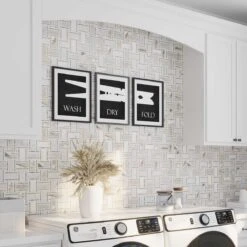 Large Basket Weave Calacatta Gold