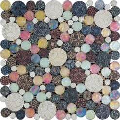 Mixed Color Bubble Mosaic Tile