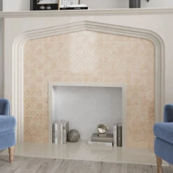 Moroccan Star & Cross Crema Etched Marble Mosaic Tile